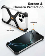 Metal Frameless Phone Case for iPhone X-Shape Aluminum Alloy Slim Shockproof Bumper Protective Cover