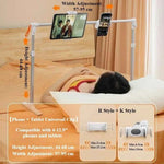 Foldable Tablet Stand Phone Holder for Bed Multifunctional Rack Height Adjustable Phone Tablet Bracket for iPhone iPad