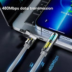 240w USB C To C Fast Charging Cable for iPhone 15pro Max 480Mbps Data Transmission with Light Cable for Samsung Xiaomi - NeoFrame