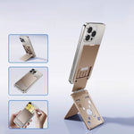 Aluminum Alloy Magnetic Card Holder Phone Stand Mount Metal Ultra-Thin Portable Foldable Card Holder for iPhone Samsung - NeoFrame