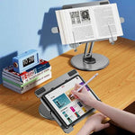 Metal Tablet Stand for Desk Adjustable Tablet Holder 360 Degreee Rotatable Laptop Mount for Office Room Reading Stand
