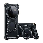 Metal Phone Case for Xiaomi 14 15 Ultra/Pro Case with 360° Rotation Ring Stand Magsafe Shockproof