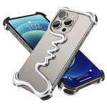 Metal Phone Case for iPhone Air Cusion Anti-Drop Bumper Bazel-Less Slim Phone Protective Cover