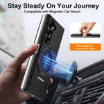 Magsafe Metal Flip Phone Case for Samsung Galaxy Z Fold 5/6 Full Coverage Protection Cover Kickstand Magnetic Ring
