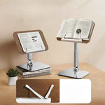 Wood Reading Stand 23-31cm Height Adjustable Tablet Stand Holder Desktop iPad Stand 180° Angle Adjustable Book Bracket