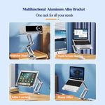 360°Rotatable Laptop Stand Clamp Tablet Hightening Support Holder Book Bracket Height Adjustable Desktop Bed Lazy Stand
