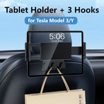 Car Seat Back Tablet Holder Stand with Hooks for Tesla Model 3/Y/3 Highland Car Phone Bracket for 4.7-13