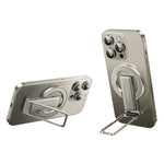 2-in-1 Metal Magnetic Phone Holder & Genuine Leather Ring Strap Foldable Adjustable Phone Stand Universal for iPhone - NeoFrame