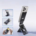 Aluminum Alloy Magnetic Card Holder Phone Stand Mount Metal Ultra-Thin Portable Foldable Card Holder for iPhone Samsung - NeoFrame