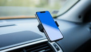 A magnetic phone holder securely attached in a car