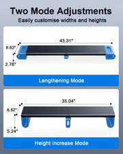 Dual Monitor Stand Riser Height Adjustable Laptop Desktop Organizer Stand with Phone Tablet Holder For Computer Laptop - NeoFrame