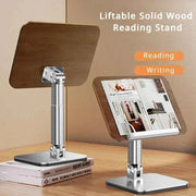 Wood Reading Stand 23-31cm Height Adjustable Tablet Stand Holder Desktop iPad Stand 180° Angle Adjustable Book Bracket