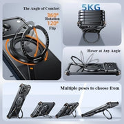 Metal Frameless Case for iPhone 17 Pro/Pro Max/17 Air Phone Case with 360° Rotatable Stand Magsafe Protective Shockproof