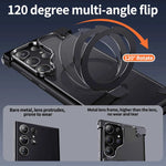 Magnetic Slim Phone Case for Samsung Galaxy S23/S24 Ultra Baze-less Phone Protective Cover Magsafe Finger Ring Holder
