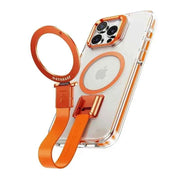 Phone Case for iPhone Dropproof Phone Cover w/ 360° Rotate Magsafe Ring Stand Bumper Silicone Lanyard