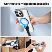 Phone Case for iPhone Dropproof Phone Cover w/ 360° Rotate Magsafe Ring Stand Bumper Silicone Lanyard