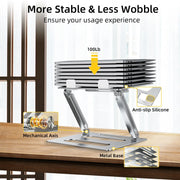 Metal Laptop Stand for Macbook Tablet Portable Notebook Stand Height Adjustable Cooling Holder for 10-17 inch Computer - NeoFrame
