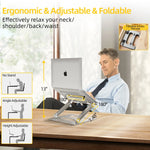 Metal Laptop Stand for Macbook Tablet Portable Notebook Stand Height Adjustable Cooling Holder for 10-17 inch Computer - NeoFrame