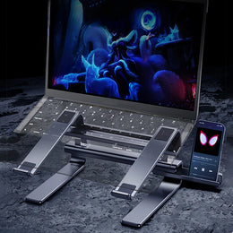 Aluminum Laptop Stand for Desk 150° Angle Adjustable Computer Heighten Stand Riser Heat Dissipation Notebook Booster - NeoFrame