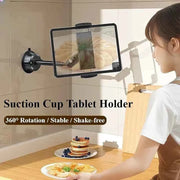 Vacuum Suction Cup Tablet Stand Holder 360° Rotatable Suction Cup Phone Holder Tablet Bracket for 4-12.9