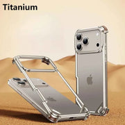 Metal Frameless Phone Case for iPhone Ultra-thin Magsafe Phone Case Air Cushion Shockproof