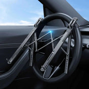 Metal Car Steering Wheel Laptop Stand Portable Foldable 5-Level Adjustable Laptop Bracket Tablet Holder Car Accessories