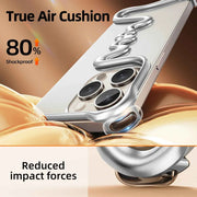Metal Phone Case for iPhone Air Cusion Anti-Drop Bumper Bazel-Less Slim Phone Protective Cover