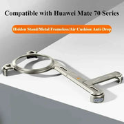 Metal Frameless for Huawei Mate 60/70/70 Pro/70 Pro+ Phone Case with 110° Adjustable Stand Shockproof Protective Cover