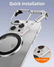 Metal Frameless Z-Shape Phone Case for iPhone Case Magnetic Minimalist Slim Dropproof Protective Cover