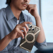 Metal MagSafe Case for iPhone — Bezel-less Magnetic Bumper with 360° Ring Holder