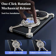 Metal Bezel-less for Huawei Mate 70/Pro/Pro+ Phone Case with Stand 360° Rotatable Magsafe Shockproof Protective Cover