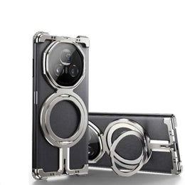 For Honor Magic Vs3/2/V3/2 Phone Case with Magnetic Metal Ring Kickstand Shock Proof Frameless Minimalist Protective