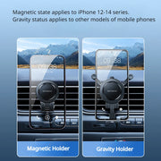2 in 1 Magnetic & Gravity Phone Holder for Car Air Vent Alloy Car Phone Stand Universal Holder for 4.7-7 Inch Devices - NeoFrame