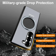 For Samsung Galaxy Z Fold 5/6 Phone Case Metal Flip Full Coverage Protective Cover with 360° Rotation Magsafe Kickstand