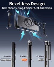 Magnetic Slim Phone Case for Samsung Galaxy S23/S24 Ultra Baze-less Phone Protective Cover Magsafe Finger Ring Holder