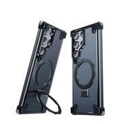 Magnetic Slim Phone Case for Samsung Galaxy S23/S24 Ultra Baze-less Phone Protective Cover Magsafe Finger Ring Holder