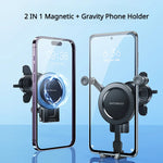 2 in 1 Magnetic & Gravity Phone Holder for Car Air Vent Alloy Car Phone Stand Universal Holder for 4.7-7 Inch Devices - NeoFrame