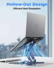 Metal Foldable Laptop Stand Desk 360° Rotatable Portable Stable Height Adjustable for Universal 12-18