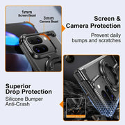 Metal Frameless Phone Case for Google Pixel 9/9 Pro/9 Pro XL/9 Pro Fold Magnetic Kickstand Protective Slim Cover Bumper