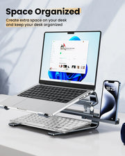 Aluminum Laptop Stand for Desk 150° Angle Adjustable Computer Heighten Stand Riser Heat Dissipation Notebook Booster - NeoFrame