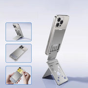 Aluminum Alloy Magnetic Card Holder Phone Stand Mount Metal Ultra-Thin Portable Foldable Card Holder for iPhone Samsung - NeoFrame