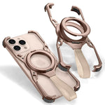 Magnetic Phone Case for iPhone Slim Phone Protective Cover Shockproof Bumper Kickstand Landyard