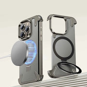 Magsafe Leather iPhone Case for iPhone Phone Case Magnetic Bumper Wireless Charging Phone Cover Stand