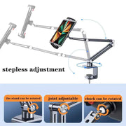Tablet Stand for Desk 3-Arm Desktop Phone Holder for iPhone iPad Bed Mount with Clamp for Universal 4-12.9 inch Device