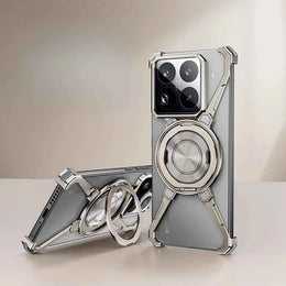 Magic Claw Phone Case for Xiaomi 15/15Pro Metal Frameless Magnetic Protective Cover with 360° Rotatable Stand Shockproof