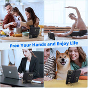 Dual Strap Leather Phone Case for Google Pixel 9 Pro Fold Case with Metal Kickstand 360°Rotatable Shockproof Full Cover