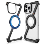 Metal Frameless Z-Shape Phone Case for iPhone Case Magnetic Minimalist Slim Dropproof Protective Cover