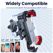 Universal Bike Phone Holder Mount for 4.7 - 7” Phones 360° View Shockproof Bicycle