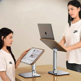 Wood Reading Stand 23-31cm Height Adjustable Tablet Stand Holder Desktop iPad Stand 180° Angle Adjustable Book Bracket
