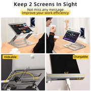 Metal Laptop Stand for Macbook Tablet Portable Notebook Stand Height Adjustable Cooling Holder for 10-17 inch Computer - NeoFrame